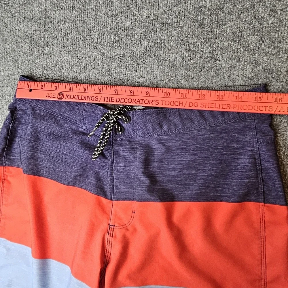 Hurley Mens Boardshorts Size 32 Patriotic Colorblock Surf Beach Swim Blue Red